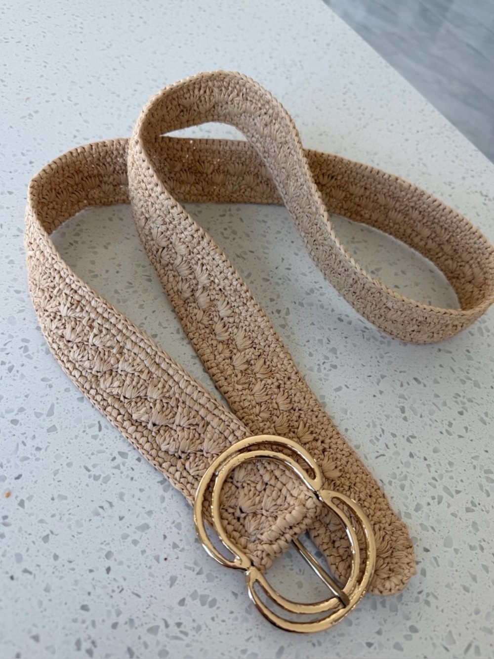 Sezane Selena Belt Natural Raffia - Size 100